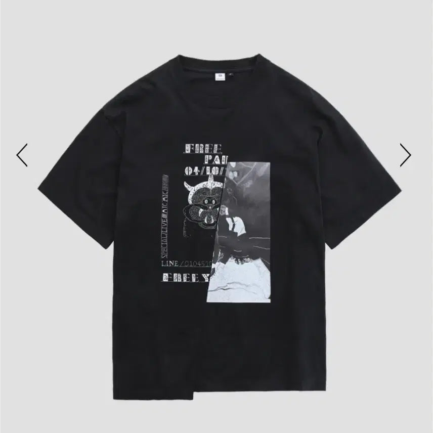 [BUNJANG] Politeru 1011 Slashed T-Shirt Black Size 2 / (2) 폴리테루 1011 슬래시드 티 블랙