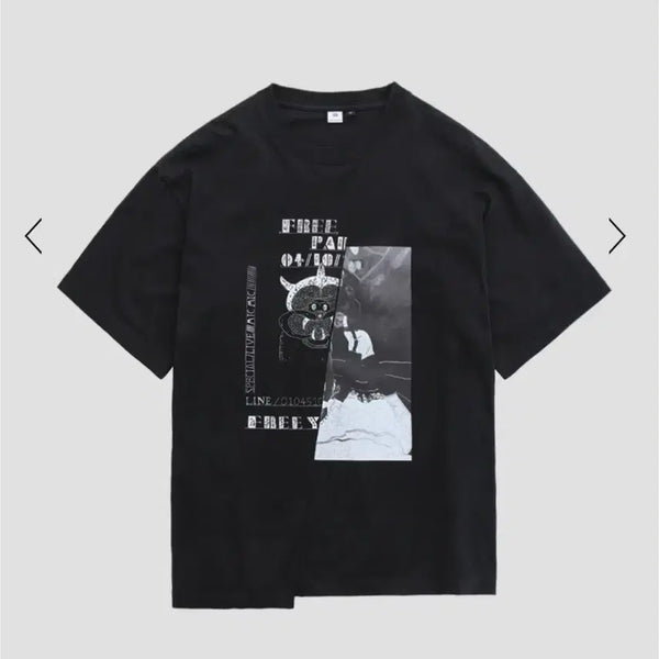 [BUNJANG] Politeru 1011 Slashed T-Shirt Black Size 2 / (2) 폴리테루 1011 슬래시드 티 블랙