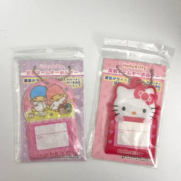 [BUNJANG] Little Twin Stars Classic Kitty Name Tag Keychain Holder / (일괄) 고전 키티 키키라라 반사 네임택 키홀더 키링