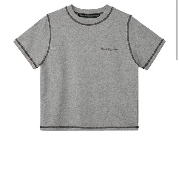 [BUNJANG] Rest&Recreation Grey Short-Sleeve T-Shirt / 새상품 Rest&Recreation 그레이 반팔 티셔츠