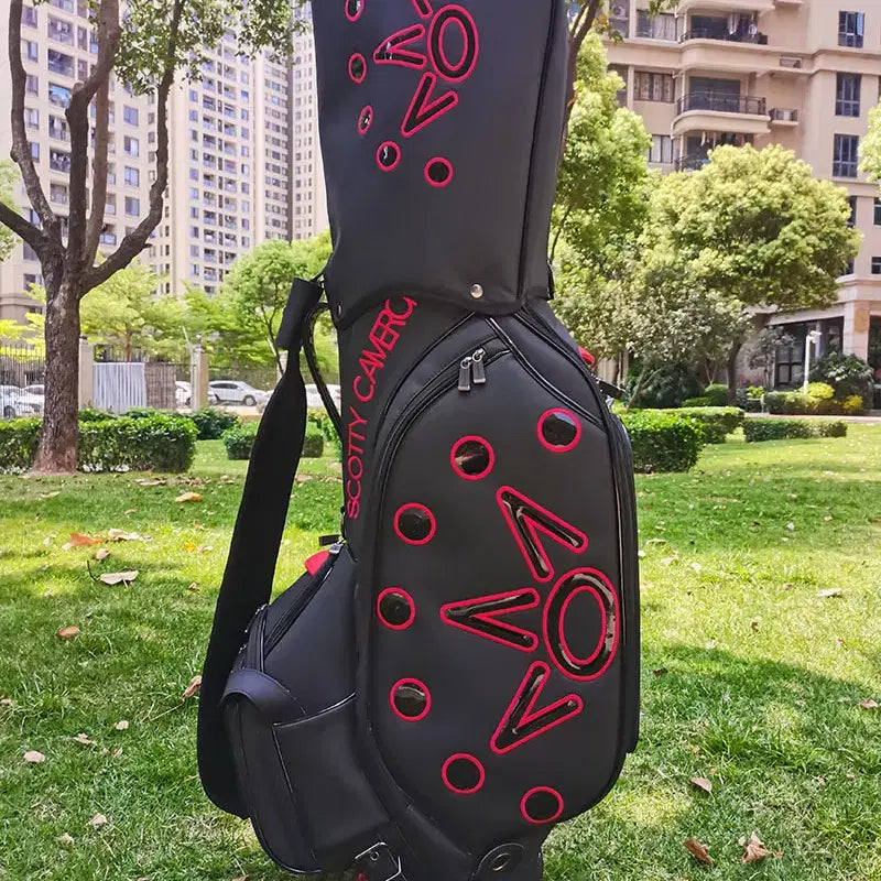 [BUNJANG] Crown Waterproof Scrub Caddy Bag (Black/Red) / 골프백 왕관 방수 스크럽 캐디백(블랙레드)