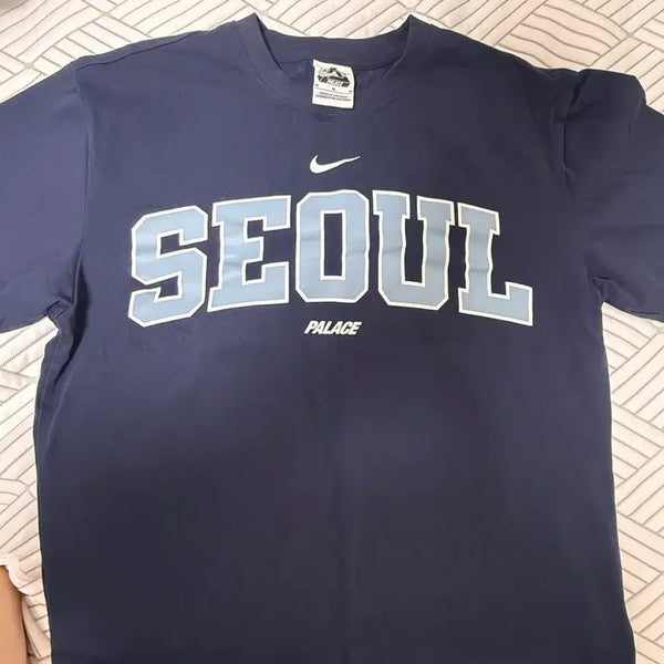 [BUNJANG] Palace Seoul Short Sleeve T-Shirt Navy M / 팔라스 서울 m