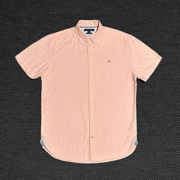 [BUNJANG] Tommy Hilfiger Linen Short Sleeve Shirt / [L] Tommy 타미힐피거 린넨 반팔 셔츠
