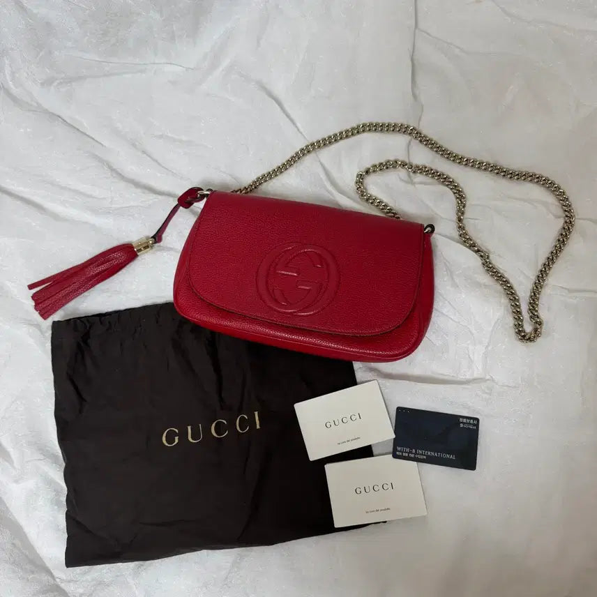 [BUNJANG] Gucci Soho Chain Bag Red Shoulder Bag Crossbody Bag / 정품 구찌 소호 체인백 레드 숄더백 크로스백