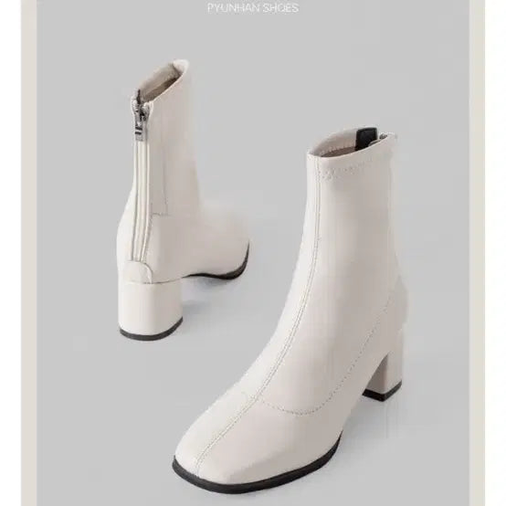 [BUNJANG] Roan Square Socks Boots 5cm / 로안 스퀘어 삭스부츠 5cm