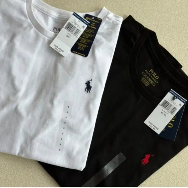 [BUNJANG] Polo Ralph Lauren Basic Short Sleeve T-shirt (1+1 Set) / 무료배송)폴로랄프로렌 1+1 기본 반팔티셔츠(여름맞이 세일)