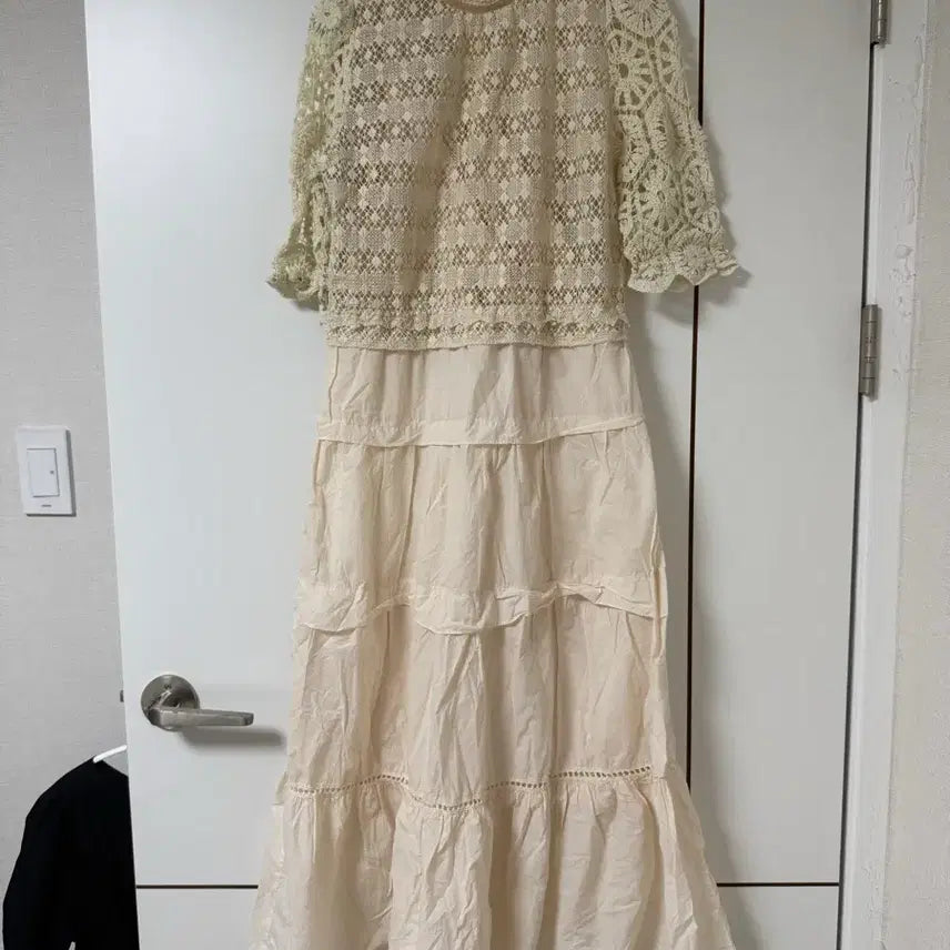 [BUNJANG] Lace Long Dress / 레이스 롱 원피스