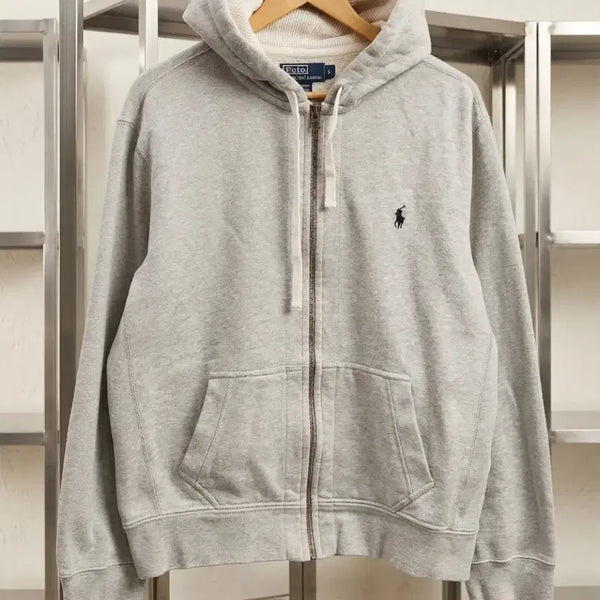 [BUNJANG] Polo Ralph Lauren Grey Full-Zip Hoodie / 폴로 랄프로렌 그레이 후드집업