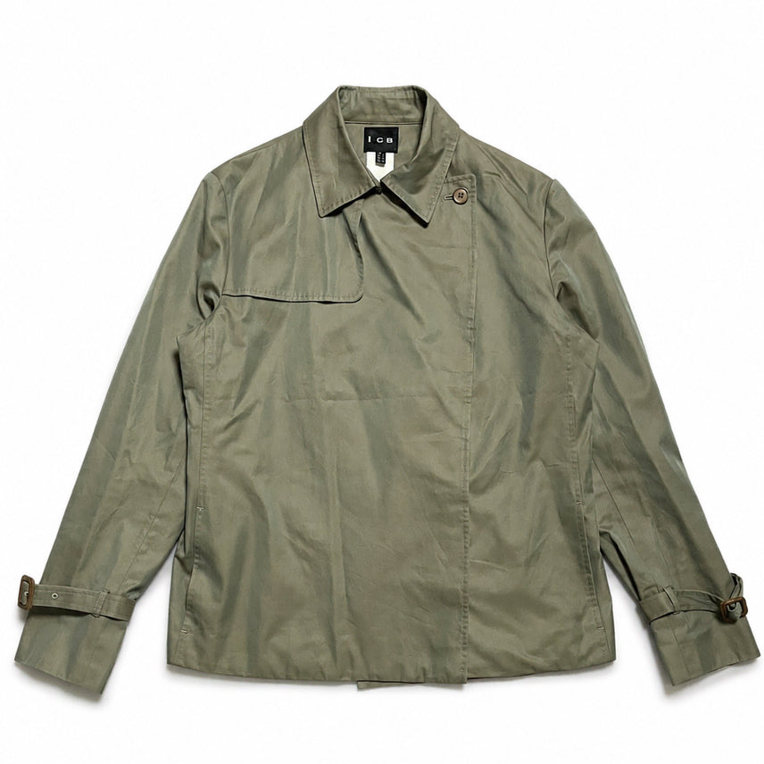 [BUNJANG] ICB Japanese Vintage Y2K Amekaji Olive Cotton Blend Short Mac Coat / JPN 00s 일본빈티지 y2k 아메카지 ICB 맥코트 아카이브 숏 코트