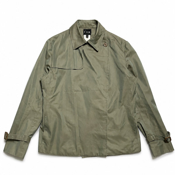[BUNJANG] ICB Japanese Vintage Y2K Amekaji Olive Cotton Blend Short Mac Coat / JPN 00s 일본빈티지 y2k 아메카지 ICB 맥코트 아카이브 숏 코트