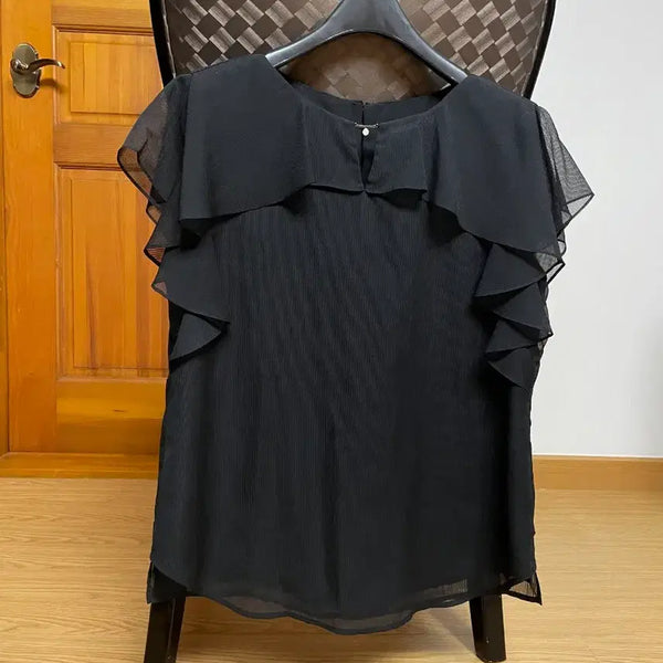 [BUNJANG] J.J. Ggot Frill Sleeveless Blouse / JJ지고트 프릴 나시 블라우스