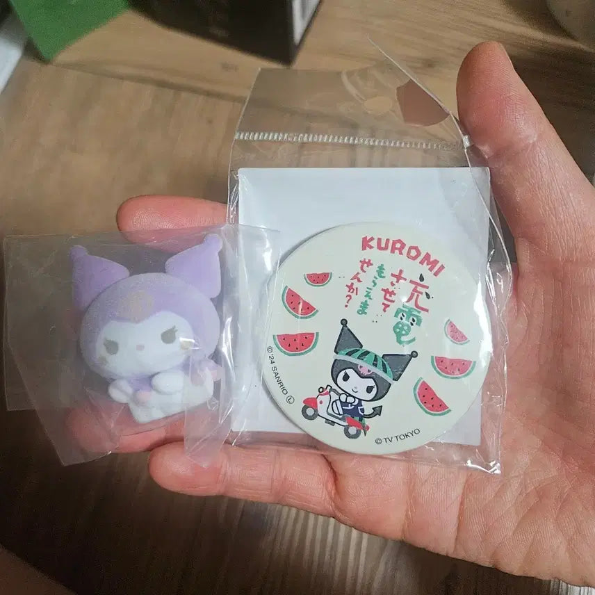 [BUNJANG] Sanrio Kuromi Figure + Badge Set / 산리오 쿠로미 피규어 + 뱃지 세트