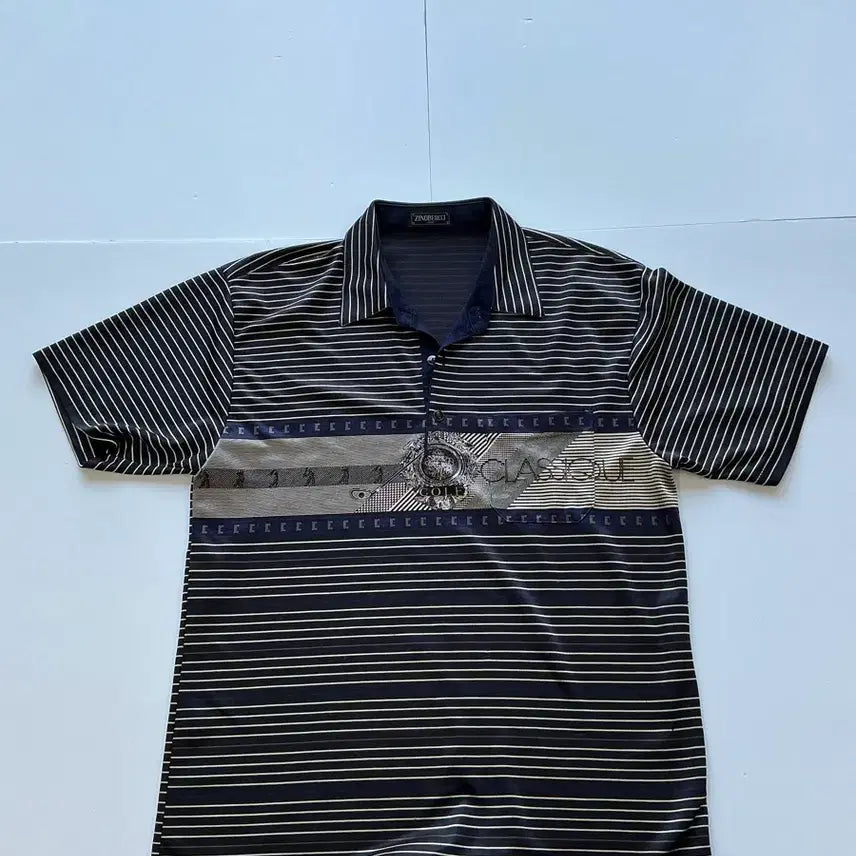 [BUNJANG] ZINOBERCCI Men's Striped Polo Shirt Size 100 / ZINOBERCCI 남성 스트라이프 카라티 100
