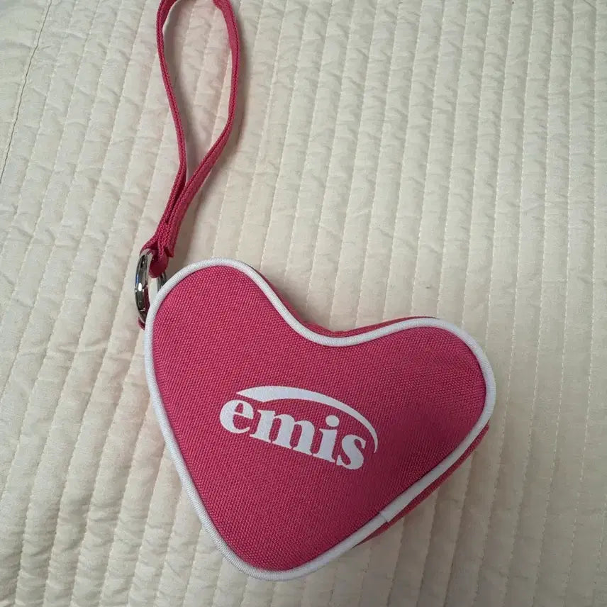 [BUNJANG] EMIS Heart Mini Pouch Pink / EMIS 하트 핑크 미니 파우치