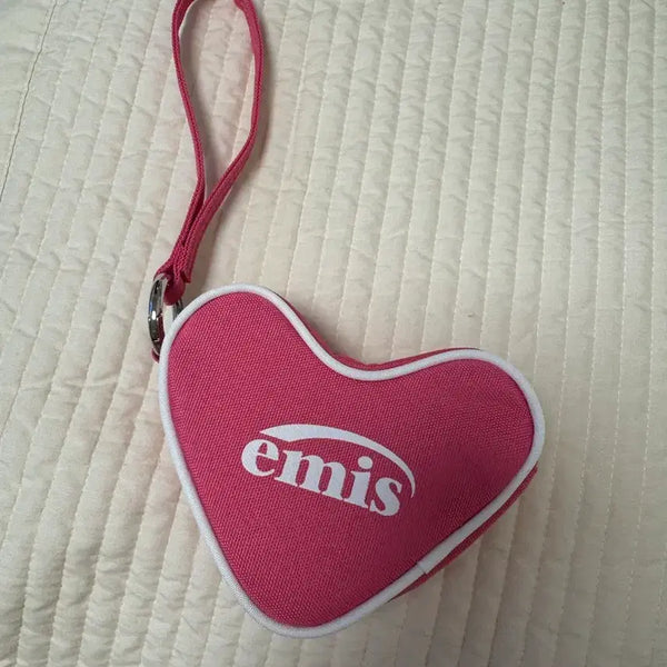 [BUNJANG] EMIS Heart Mini Pouch Pink / EMIS 하트 핑크 미니 파우치