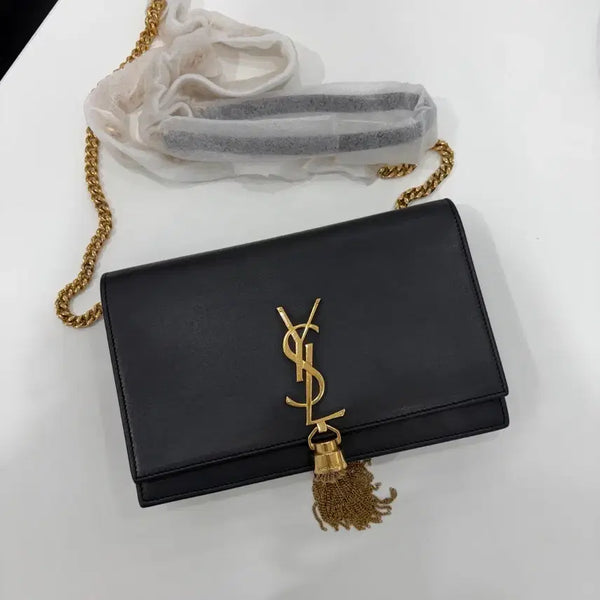 [BUNJANG] Saint Laurent Kate Tassel Small Chain Bag Black Gold Hardware / 생로랑 케이트 테슬 wo 스몰 블랙 금장