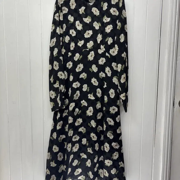 [BUNJANG] ZARA Black Floral Pattern Long Dress M / ZARA 블랙 플라워 패턴 롱 원피스 M(55-마른66)