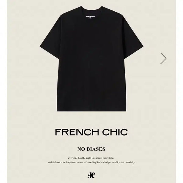 [BUNJANG] Newcheapchic Embroidered T-Shirt (Set of 2) / 2벌) Newcheapchic EMBROIDERED T-SHIRT