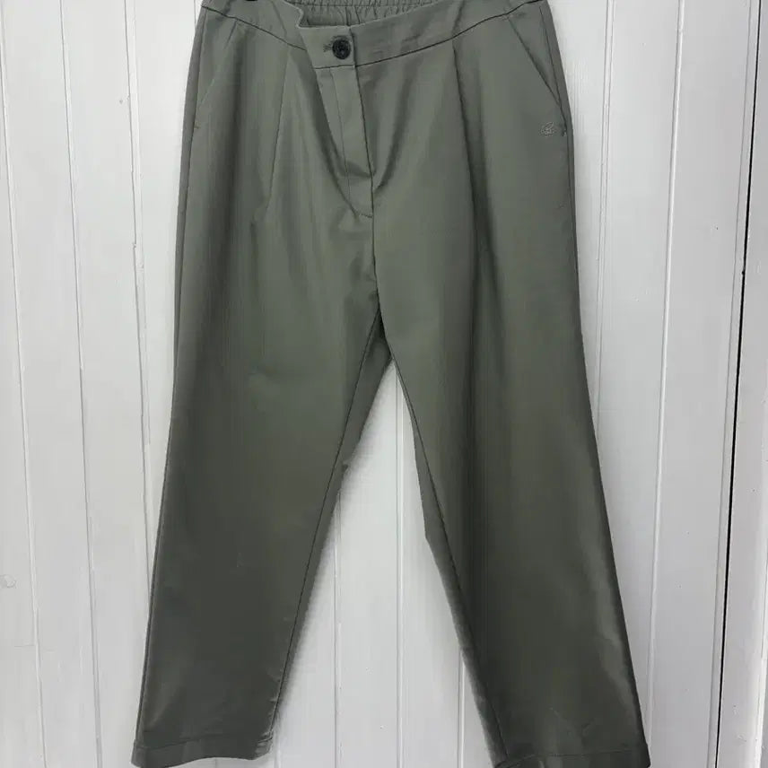 [BUNJANG] Olivia B Khaki Back Slit Banding Slacks / 올리비아비 카키 뒷트임 밴딩 슬랙스 여성L(29-30)  차