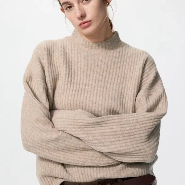 [BUNJANG] Uniqlo Souple Yarn Knit (Beige, Dark Brown) / (최종가)(새상품)유니클로 수플레얀 니트(베이지, 다크브라운)