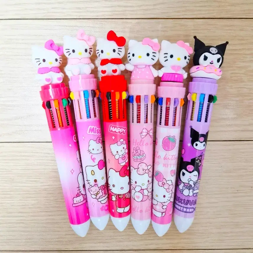 [BUNJANG] Sanrio Hello Kitty & Kuromi 10-Color Ballpoint Pen / 헬로키티,쿠로미 캐릭터 10색 볼펜 팝니다~