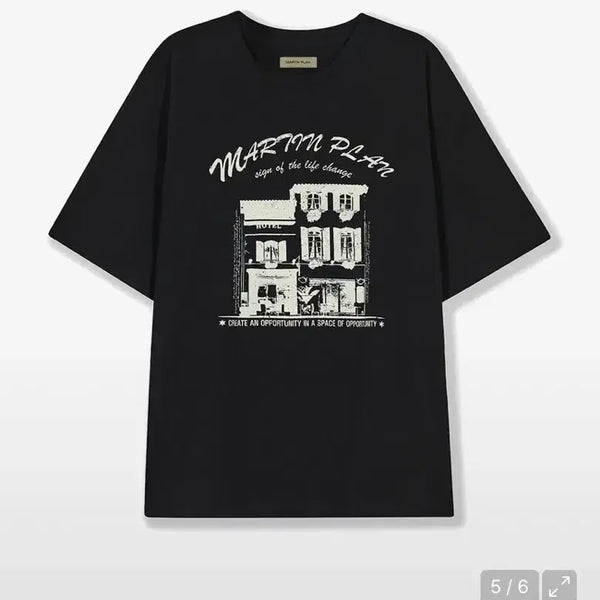 [BUNJANG] Martin Plan Short-Sleeve T-Shirt Black Size S / 새상품)마틴플랜 반팔 블랙 S사이즈