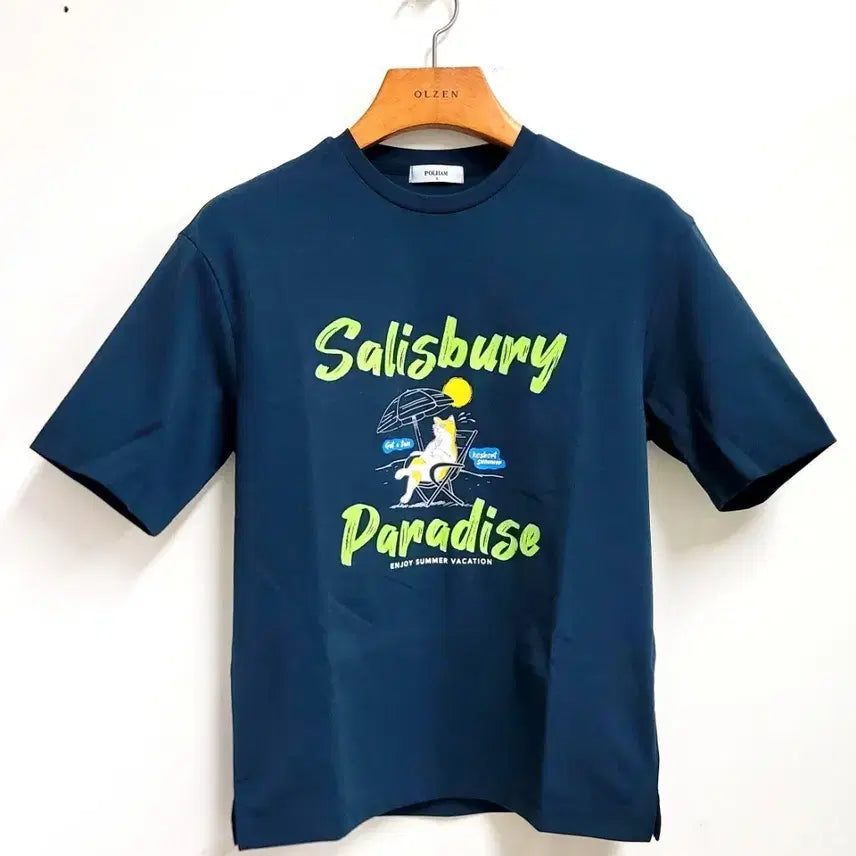 [BUNJANG] Olsen Salisbury Short Sleeve T-Shirt Navy / 올젠 Salisbury 반팔 티셔츠 네이비