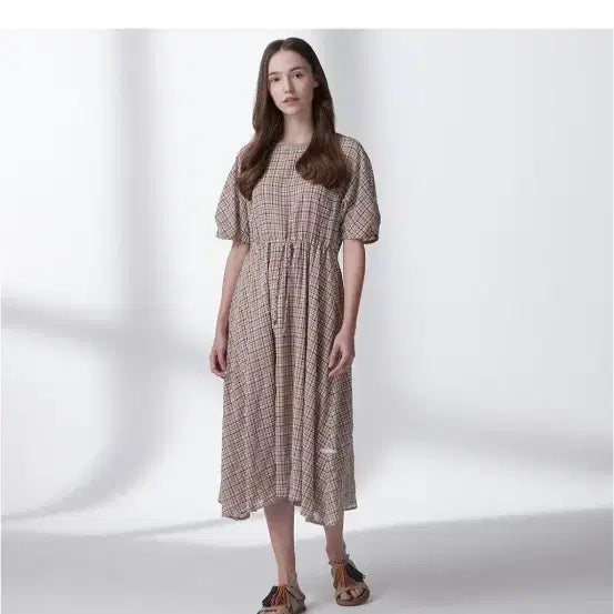 [BUNJANG] Thursday Island Check Long Dress / 써스데이아일랜드 체크롱원피스