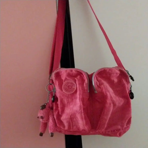 [BUNJANG] Kipling Red Crossbody Bag with Keyring / 키플링 레드색 크로스백 + 키링