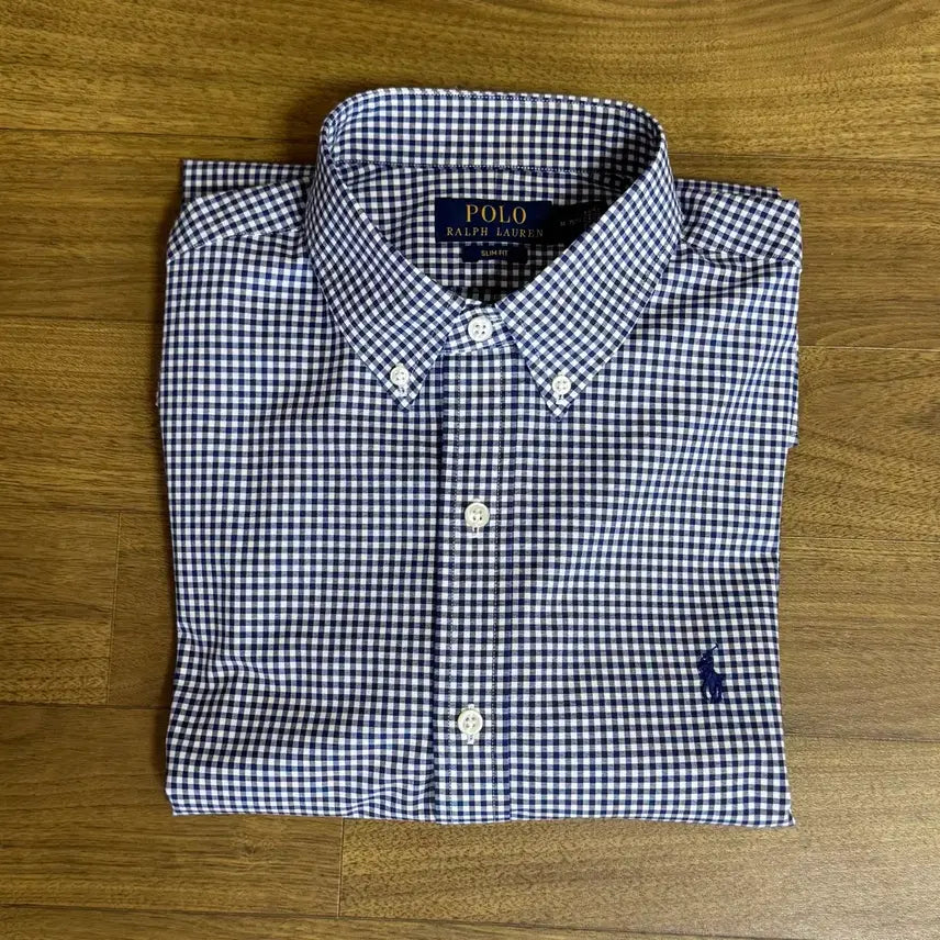 [BUNJANG] Polo Ralph Lauren Slim Fit Checkered Shirt Navy/White M / 폴로 슬림핏 체크셔츠(네이비/화이트) M 실착2회