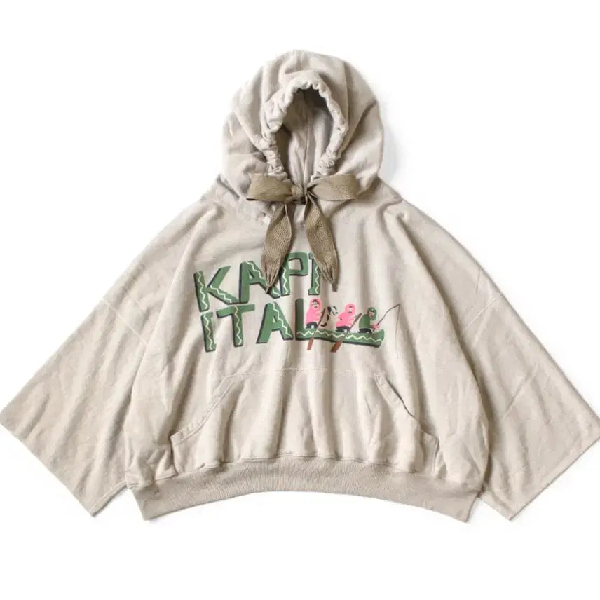 [BUNJANG] KAPITAL SASHIKO Drawstring Hooded Sweatshirt / 캐피탈 KAPTITAL 후드
