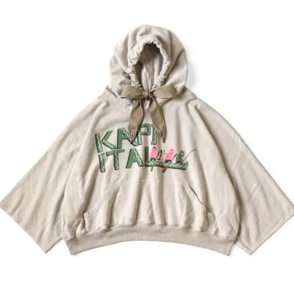 [BUNJANG] KAPITAL SASHIKO Drawstring Hooded Sweatshirt / 캐피탈 KAPTITAL 후드