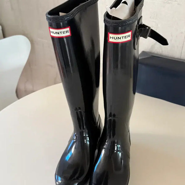 [BUNJANG] Hunter Original Tall Gloss Black Rain Boots / 헌터 롱 레인부츠 블랙 유광