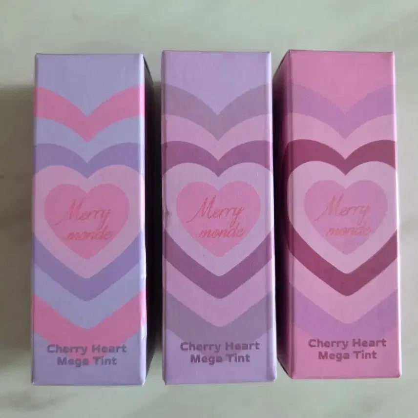 [BUNJANG] Merrymond Cherry Heart Mega Tint Set (3 Shades) / 메리몽드 체리하트 메가 틴트 3종