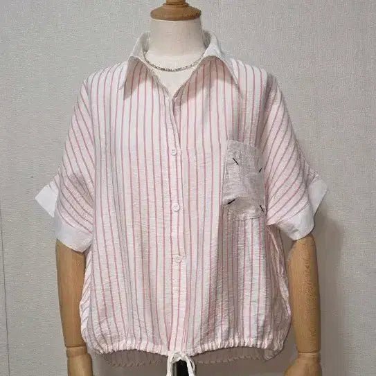 [BUNJANG] Cleeg Stripe Shirt Blouse / 클리지 셔츠 블라우스