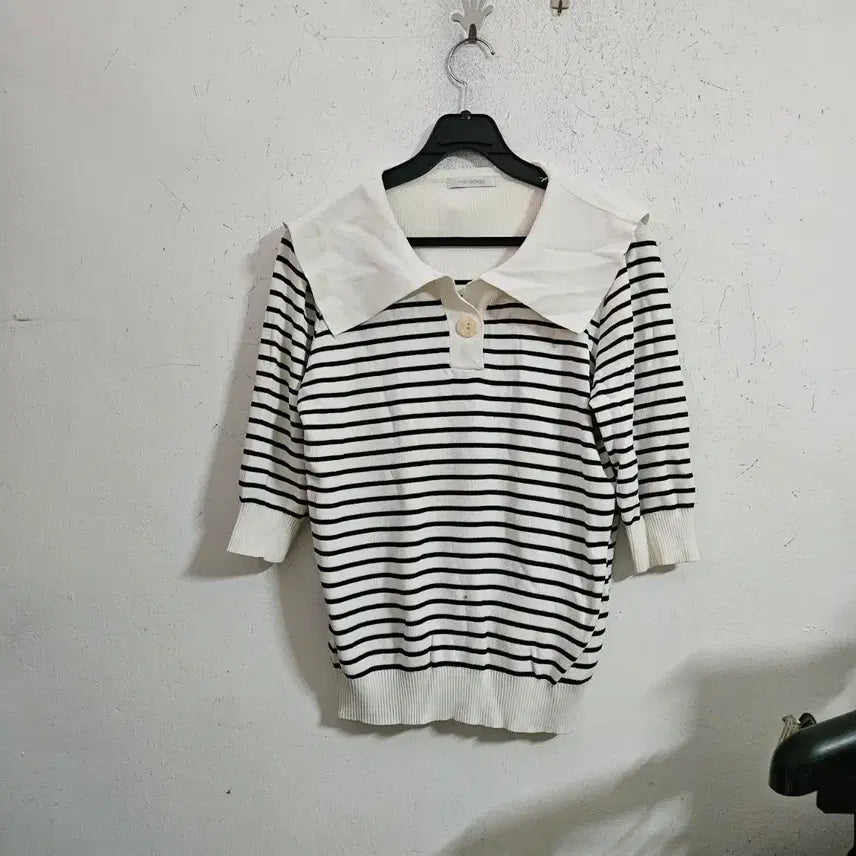 [BUNJANG] TOPTEN Sailor Collar Striped Knit / 탑텐 세일러 카라 스트라이프 니트