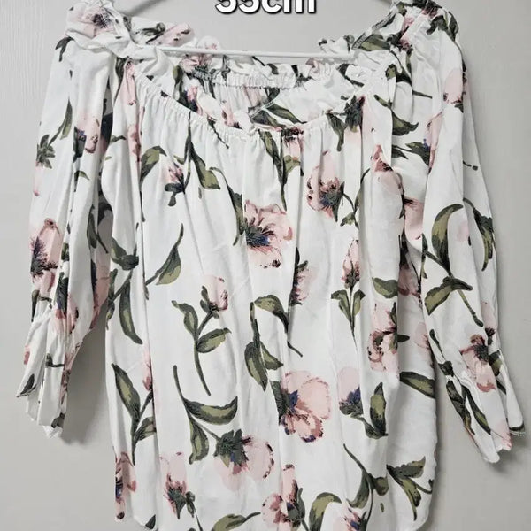 [BUNJANG] Floral Pattern Off-Shoulder Blouse / 플라워 패턴 오프숄더 블라우스
