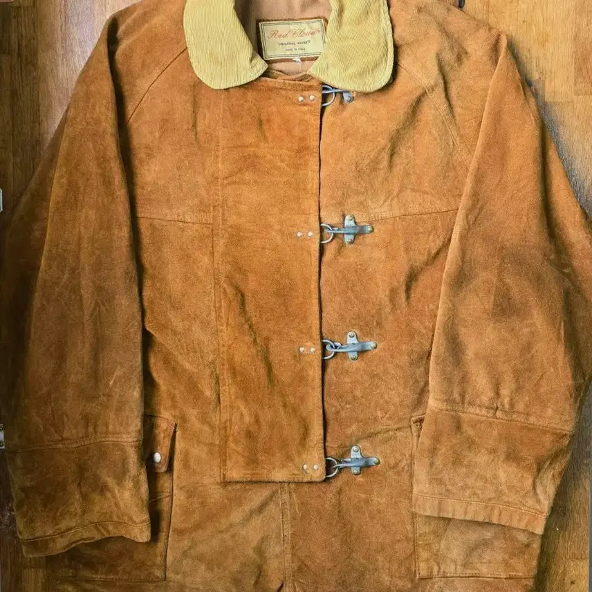 [BUNJANG] Vintage Italian Suede Fireman Jacket / 이태리 가죽 스웨이드 파이어맨 자켓  Made In ITALY