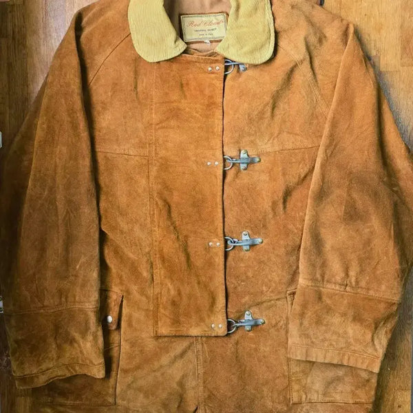 [BUNJANG] Vintage Italian Suede Fireman Jacket / 이태리 가죽 스웨이드 파이어맨 자켓  Made In ITALY