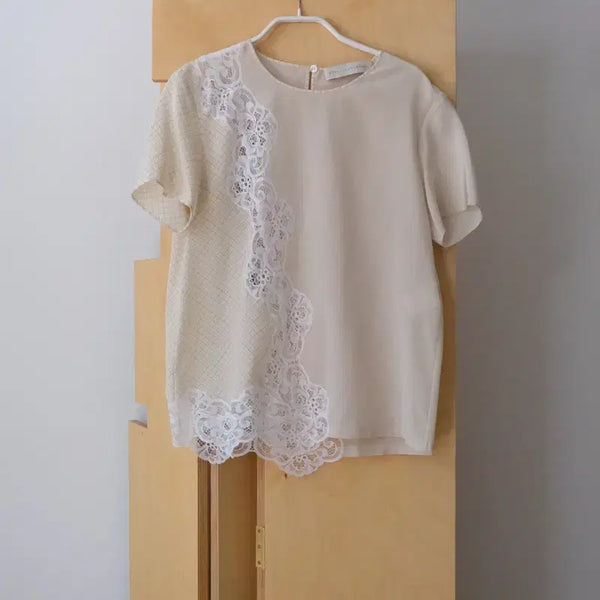 [BUNJANG] Stella McCartney Lace Short Sleeve Blouse / 스텔라맥카트니 레이스 반팔 블라우스