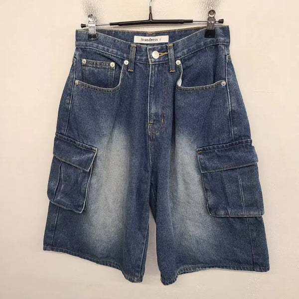 [BUNJANG] Urban Dress 25-inch Washed Denim Bermuda Cargo Shorts / [25 inch] 어반드레스 워싱 데님 카고 반바지 버뮤다 팬츠