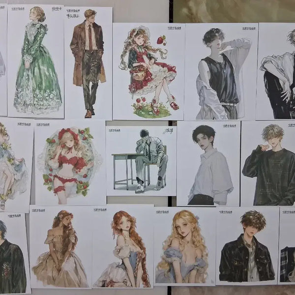 [BUNJANG] Nakwon Atelier Character Sticker Set (17 pcs) / [낙원] 인물 스티커 17장