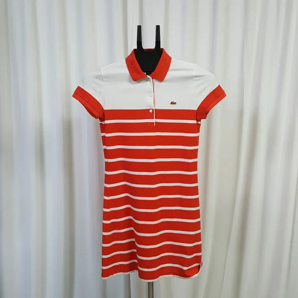 [BUNJANG] Lacoste Women's Striped Pique Short Sleeve Mini Dress / 라코스테 여성 단가라 피케 반팔 미니 원피스 36 오일장 0331
