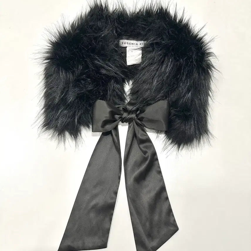 [BUNJANG] EUGENIA KIM Black Faux Fur Collar / EUGENIA KIM 블랙 퍼 카라