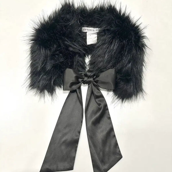 [BUNJANG] EUGENIA KIM Black Faux Fur Collar / EUGENIA KIM 블랙 퍼 카라