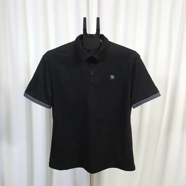 [BUNJANG] Adabat Men's Functional Golf Short Sleeve Black Size 105 / 24년 아다바트 남성 기능성 골프 카라 반팔 블랙 105 오일장 0331