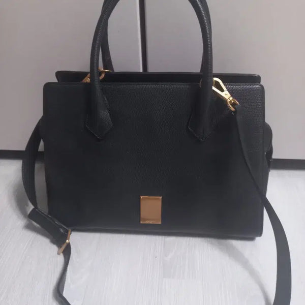 [BUNJANG] Couronne Black Leather Tote Bag & Crossbody Bag / 쿠론 리자드 토트백 겸 크로스백
