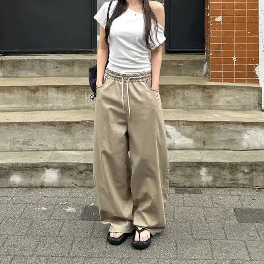[BUNJANG] Chrome Cross Banding Balloon Pants / 크롬 십자가 밴딩 벌룬팬츠 (방금받은새거)