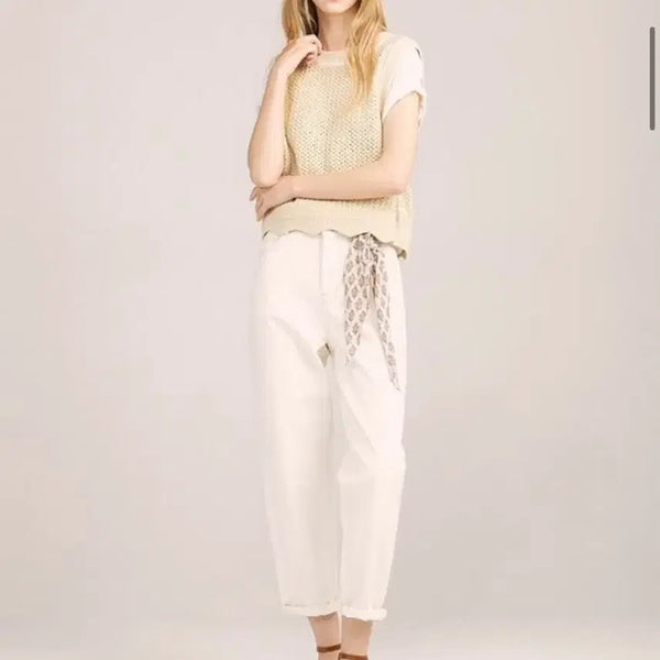 [BUNJANG] Thursday Island Ecru Baggy Denim Pants / 써스데이아일랜드 에크루 배기 데님팬츠