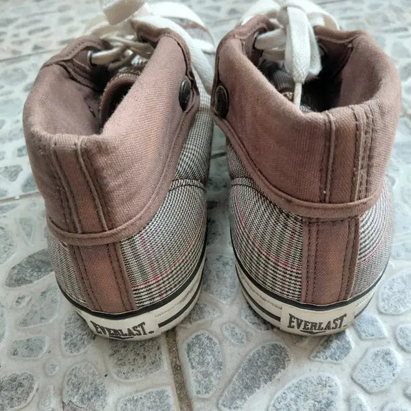 [BUNJANG] Everlast Check Pattern Brown Sneakers / 에버라스트 체크 패턴 브라운 스니커즈